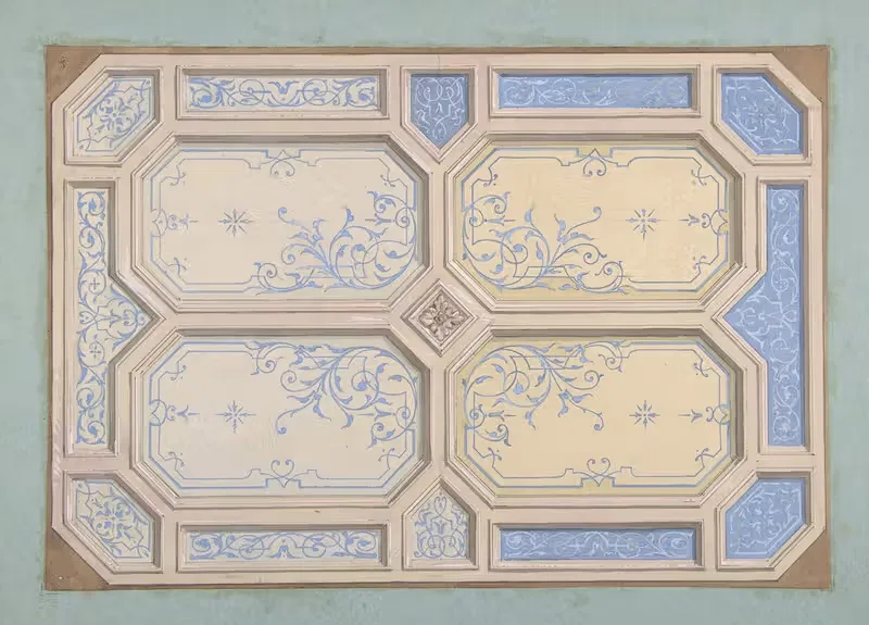 Design for Ceiling, Hôtel Hope by Jules-Edmond-Charles Lachaise, 1867 — digital art print download