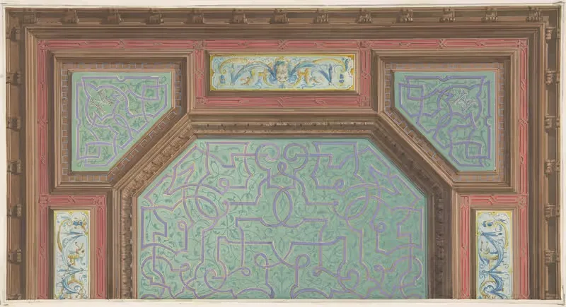Design for Ceiling, Hôtel Hope by Jules-Edmond-Charles Lachaise, 1867 — digital art print download