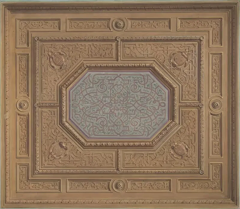 Design for Dining Room Ceiling, Neudeck by Jules-Edmond-Charles Lachaise — digital art print download