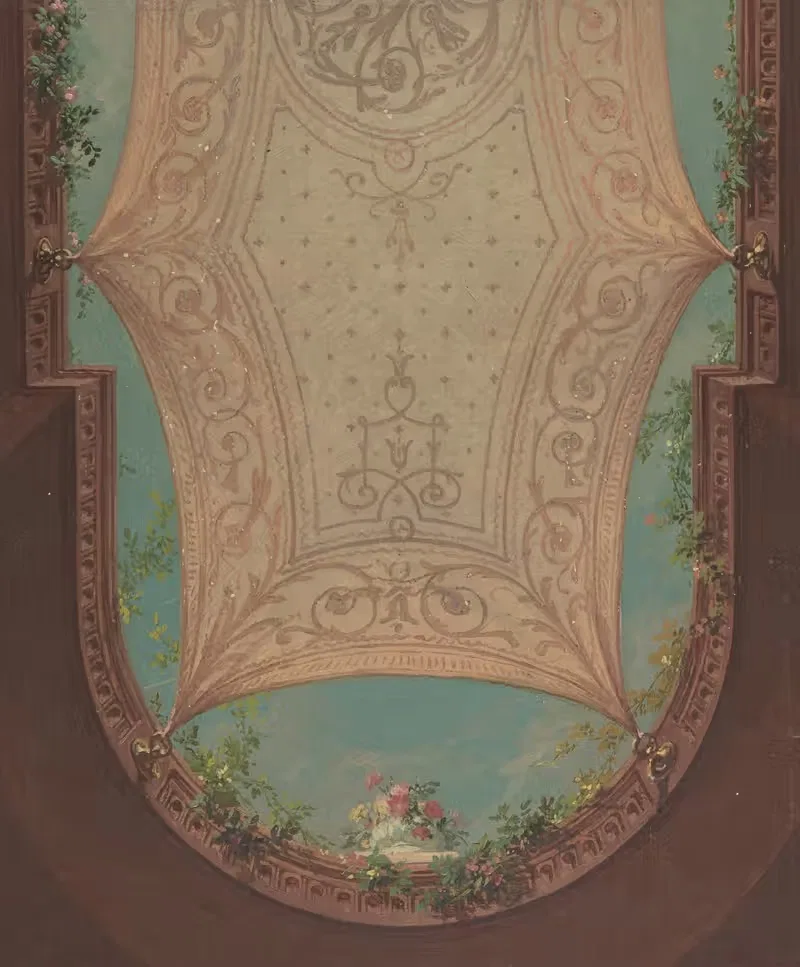Дизайн потолка галереи, Hôtel Cottier by Жюль-Эдмон-Шарль Лашаиз — digital art print download