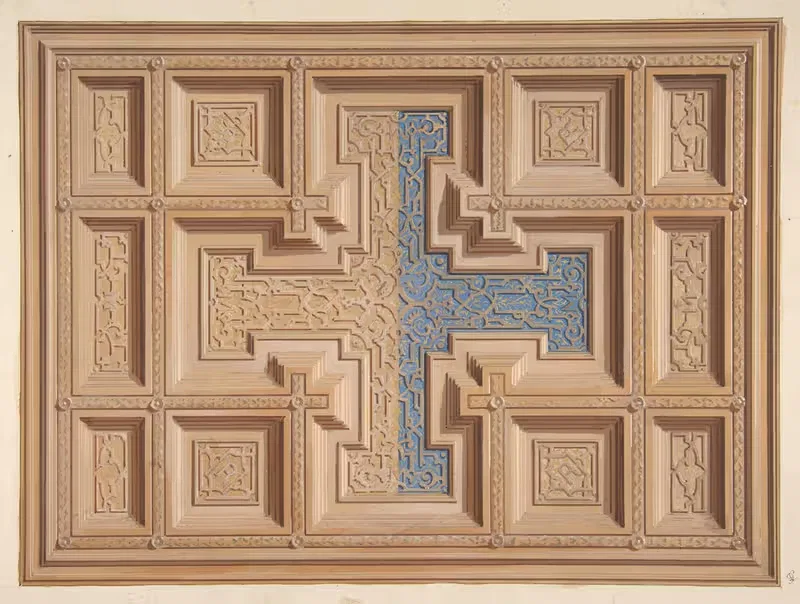 Design for the decoration of a ceiling — Jules-Edmond-Charles Lachaise