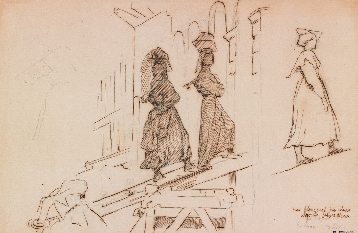 Women Carrying Mortar by Анри Леман — digital art print download
