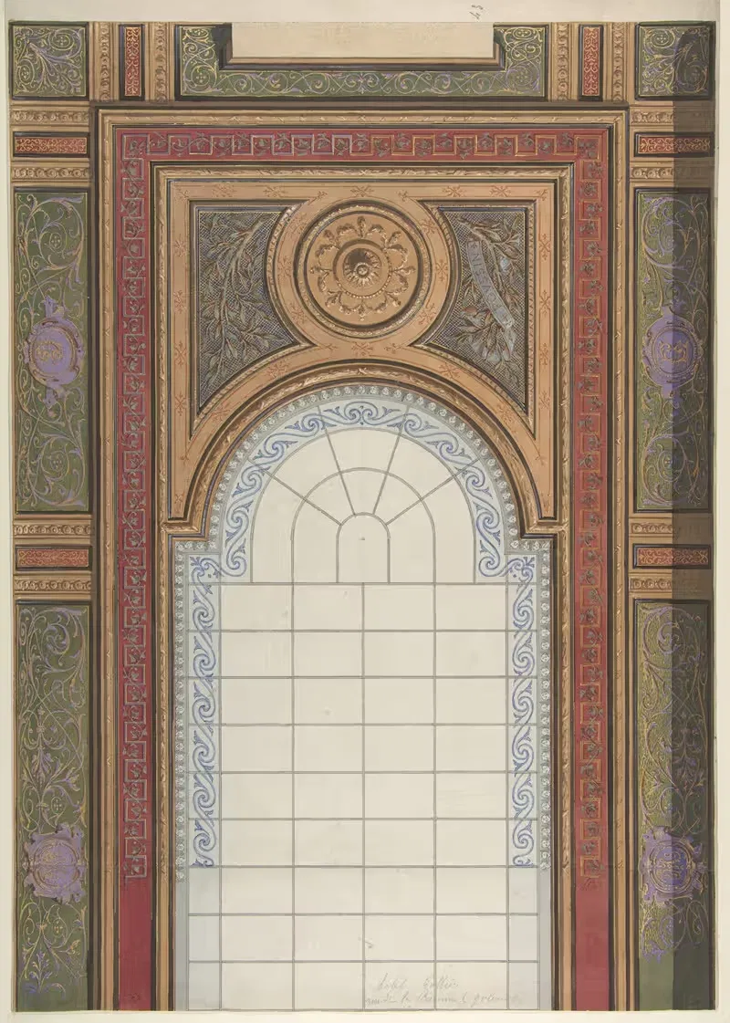 Gallery Ceiling Design, Hôtel Cottier by Jules-Edmond-Charles Lachaise, 1867 — digital art print download
