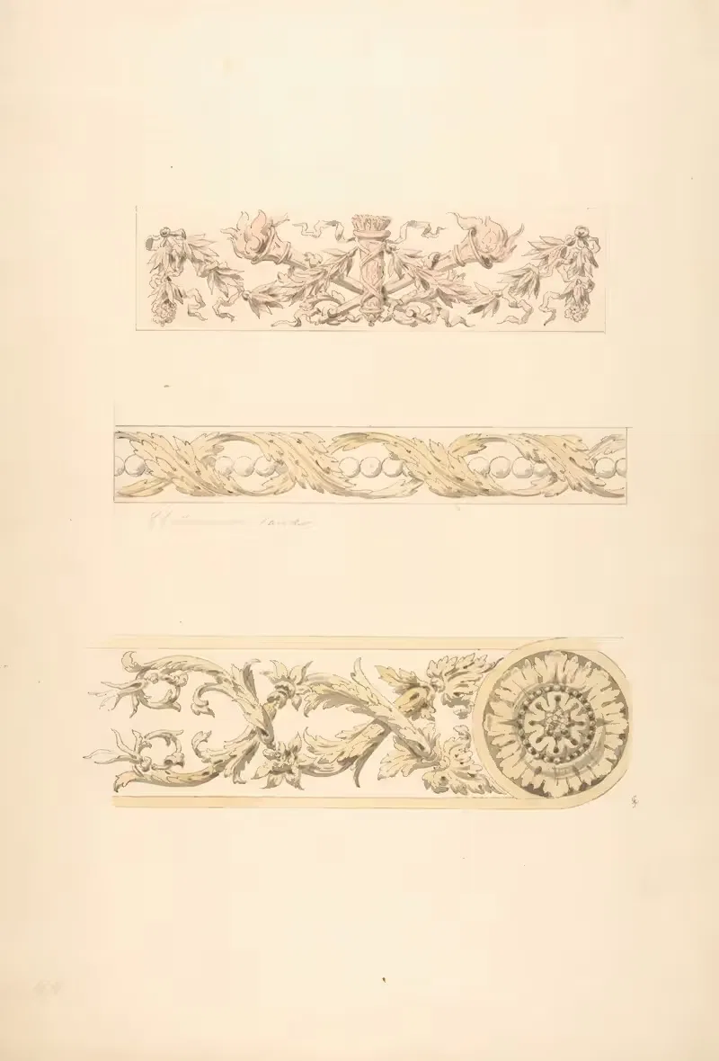 Three ornamental motifs in rococco style — Jules-Edmond-Charles Lachaise