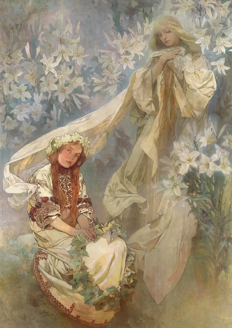 Madonna of the Lilies — Alphonse Mucha