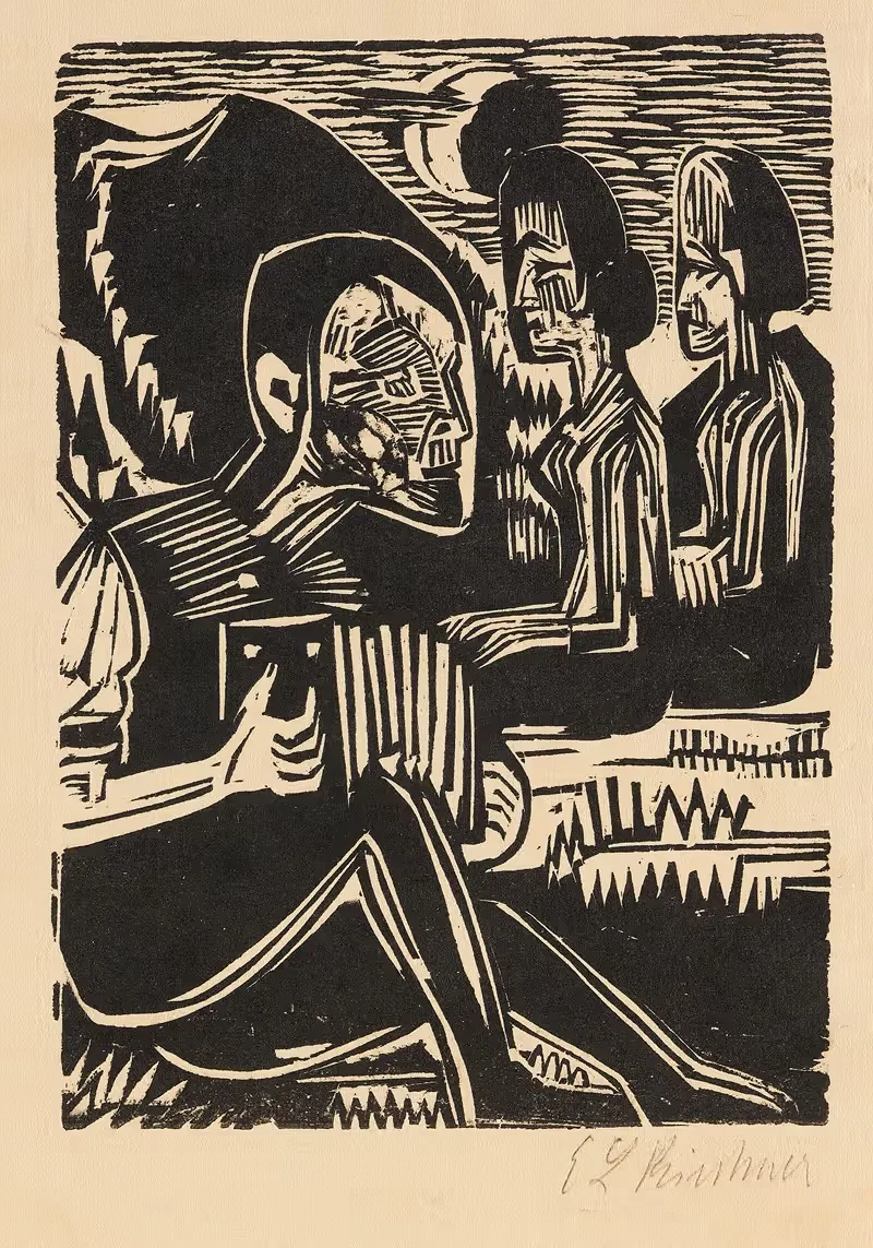 Лунная ночь by Эрнст Людвиг Кирхнер, 1924 — digital art print download