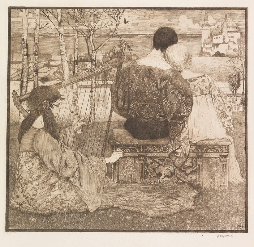 Любовь by Генрих Фогелер, 1896 — digital art print download