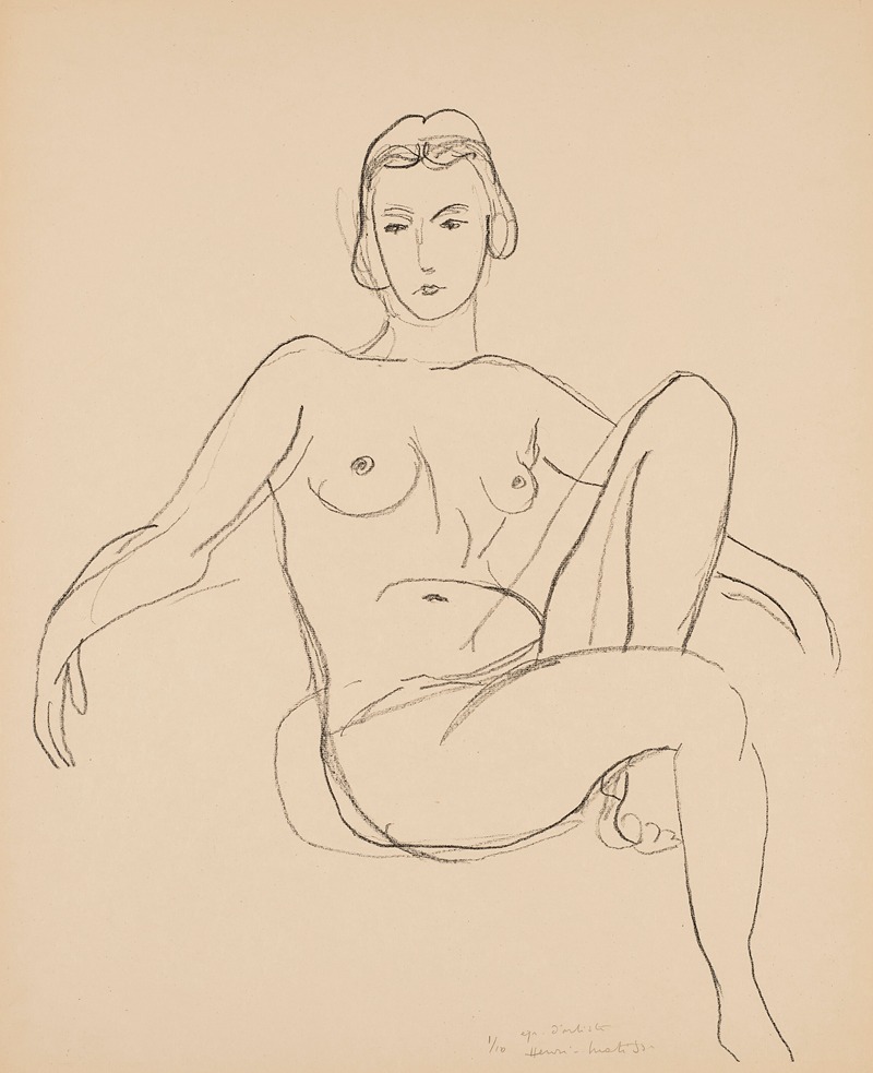 Nu assis les bras étendus by Henri Matisse, 1925 — digital art print download