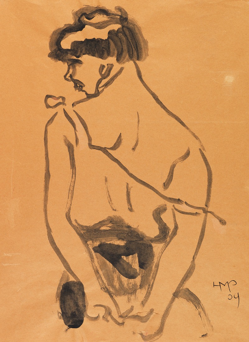 Female half-figure by Герман Макс Пехштайн, 1909 — digital art print download