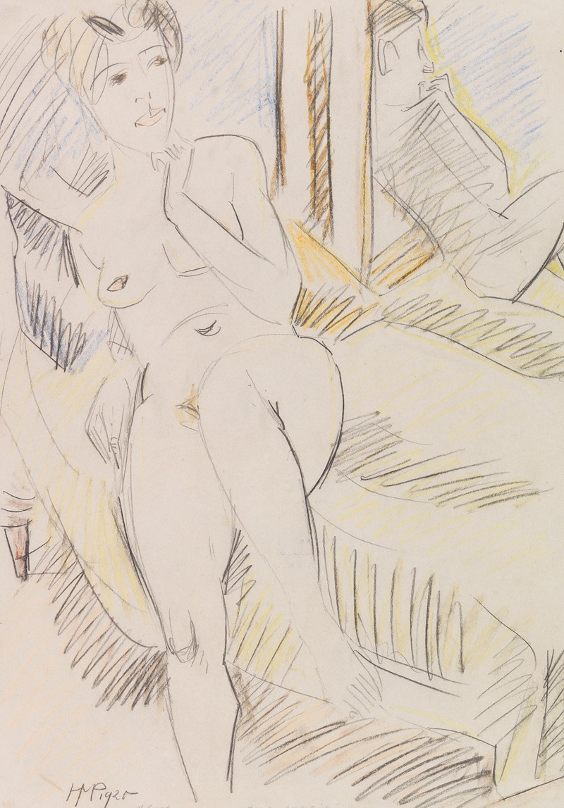 Nude in the Mirror by Герман Макс Пехштайн, 1920 — digital art print download