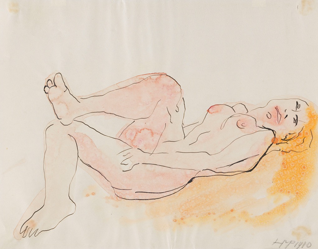 Reclining Female Nude by Герман Макс Пехштайн, 1910 — digital art print download