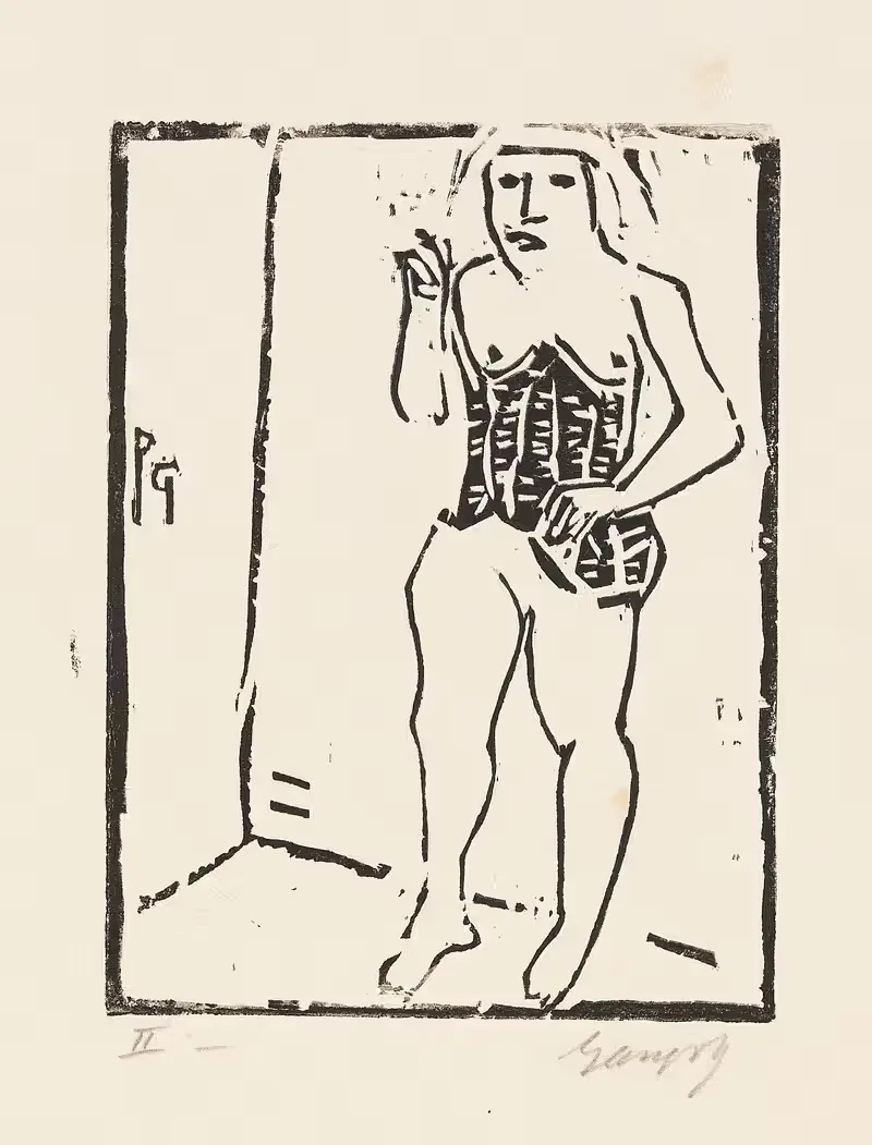 Девушка в черном топе by Поль Ганголф, 1920 — digital art print download