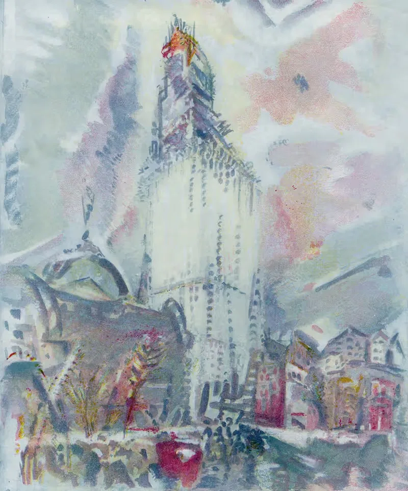 Самая высокая башня Америки, плюс немного темперамента by Джон Марин, 1914 — digital art print download