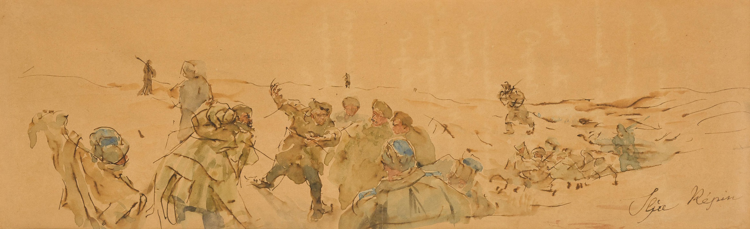 Soldiers in a Field by Илья Ефимович Репин — digital art print download