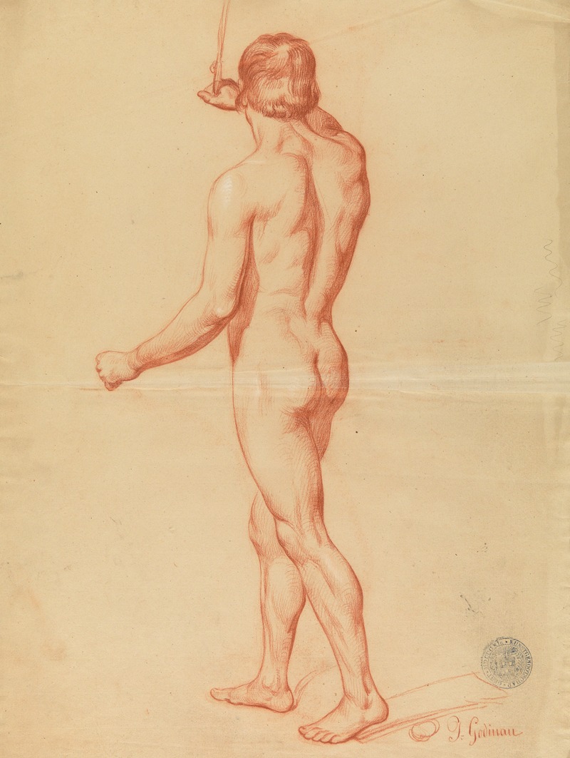 Male nude by Jacques Louis Godinau — digital art print download