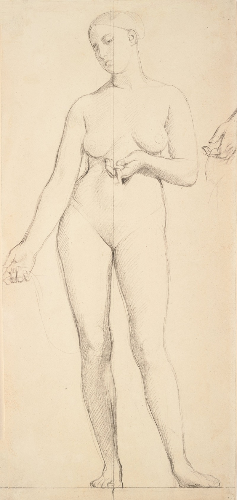 Standing Female Nude, Study for Saint Bathilde by Жан Огюст Доминик Энгр — digital art print download