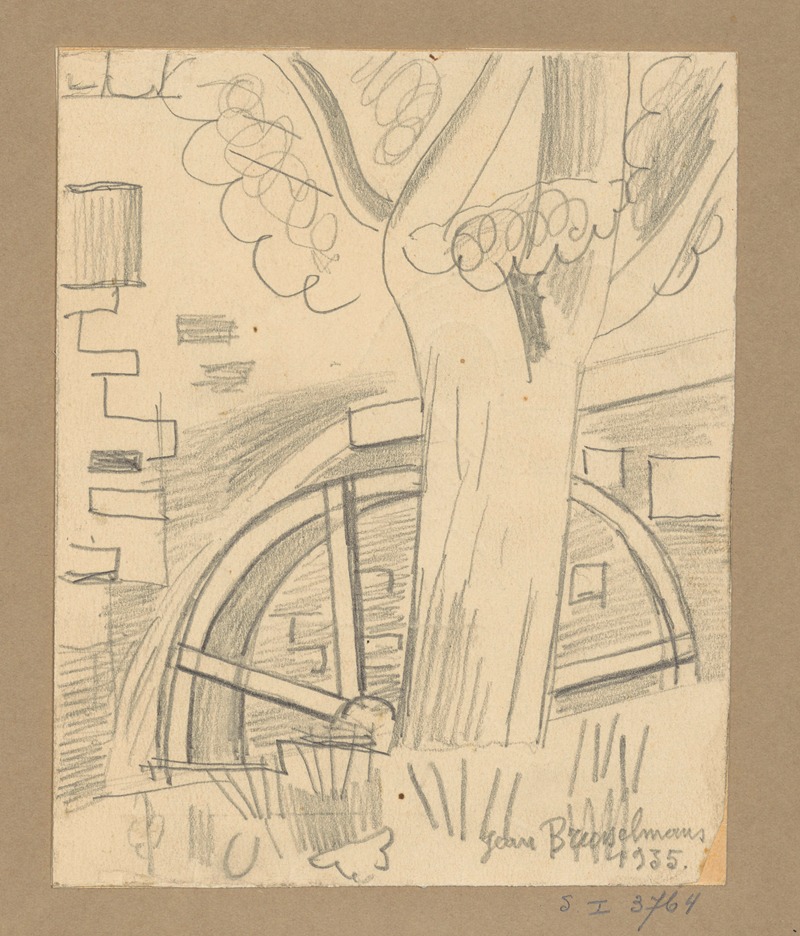 A tree in front of a wheel by Жан Бруссельманс, 1935 — digital art print download