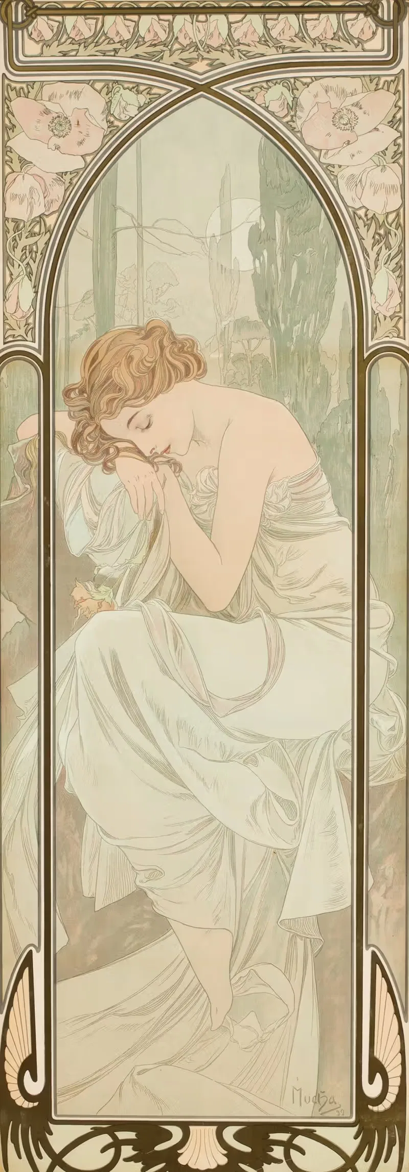 Отдых ночи by Альфонс Муха, 1899 — digital art print download