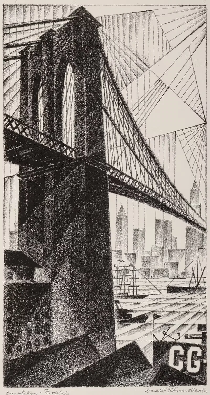Бруклинский мост by Арнольд Роннебек, 1925 — digital art print download