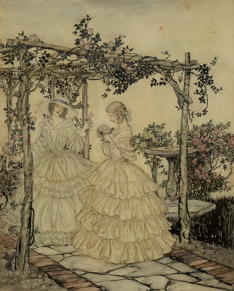 Розовый сад by Артур Рэкхэм, 1924 — digital art print download