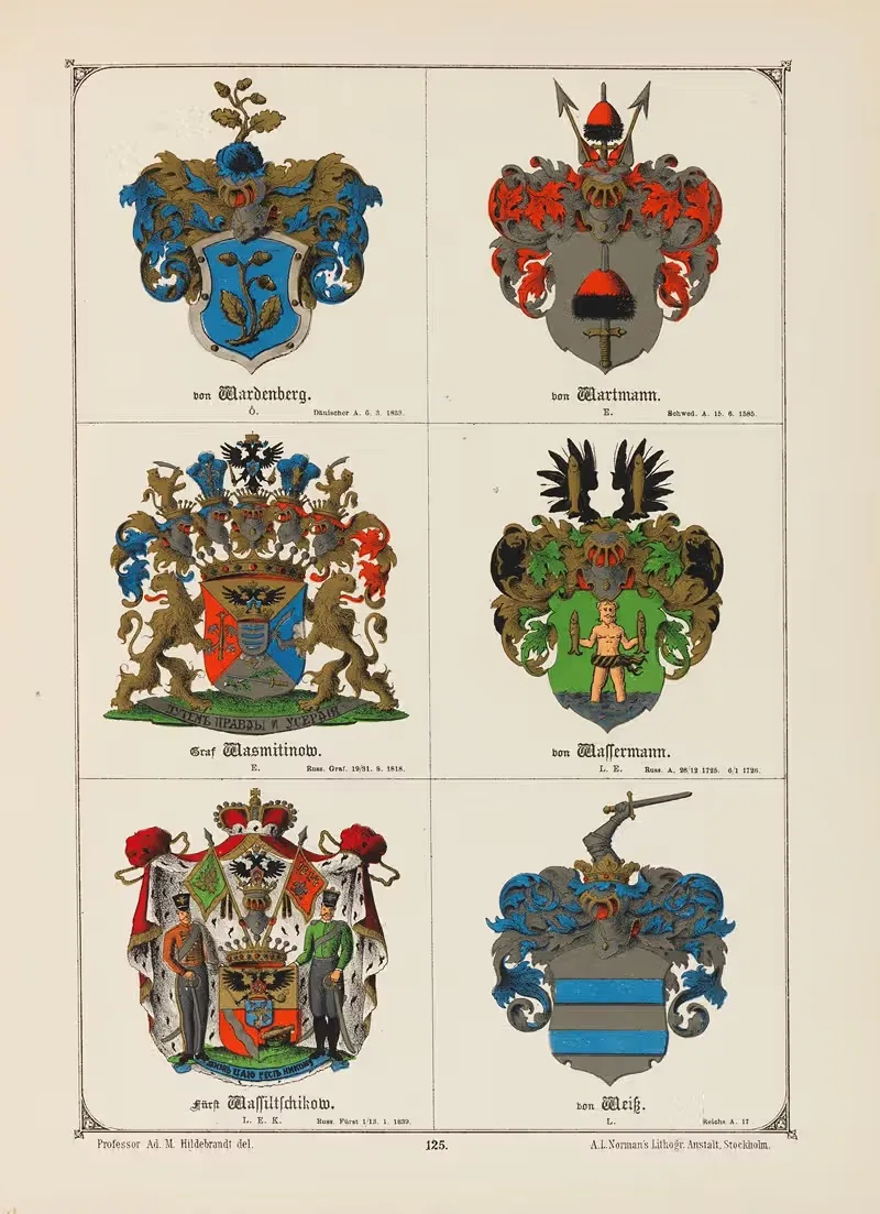 Baltisches Wappenbuch by Carl Arvid Klingspor, 1882 — digital art print download