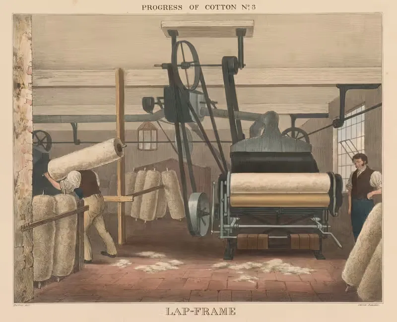 Прогресс хлопка; #3 Лапковая рама by Джеймс Ричард Барфут, 1840 — digital art print download