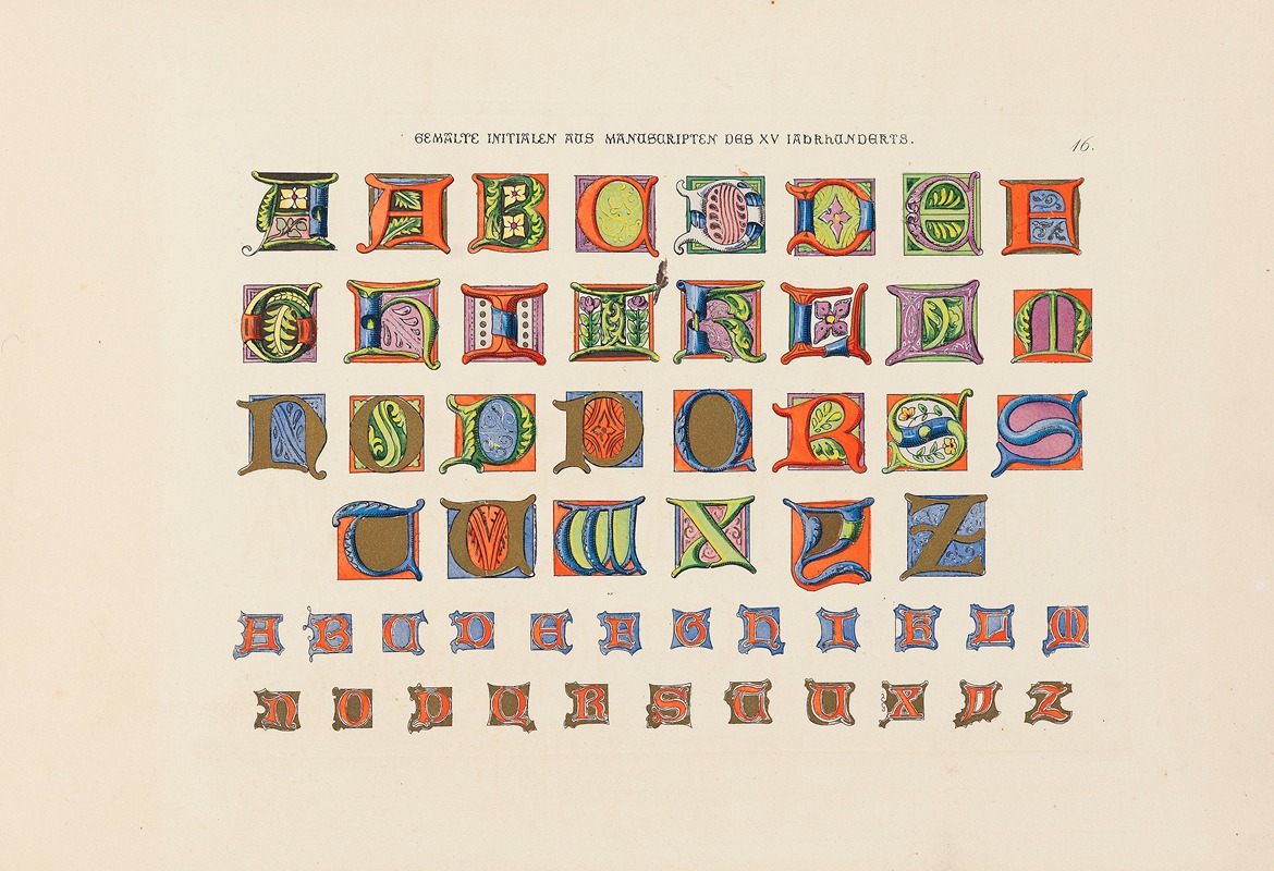 Alphabete und Schriftmuster by Johann Georg Brandt, 1858 — digital art print download