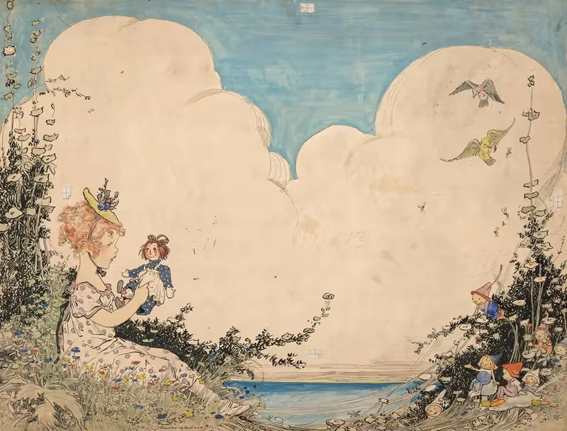 Истории Рэггеди Энн, форзацы by Джонни Груэлл, 1918 — digital art print download