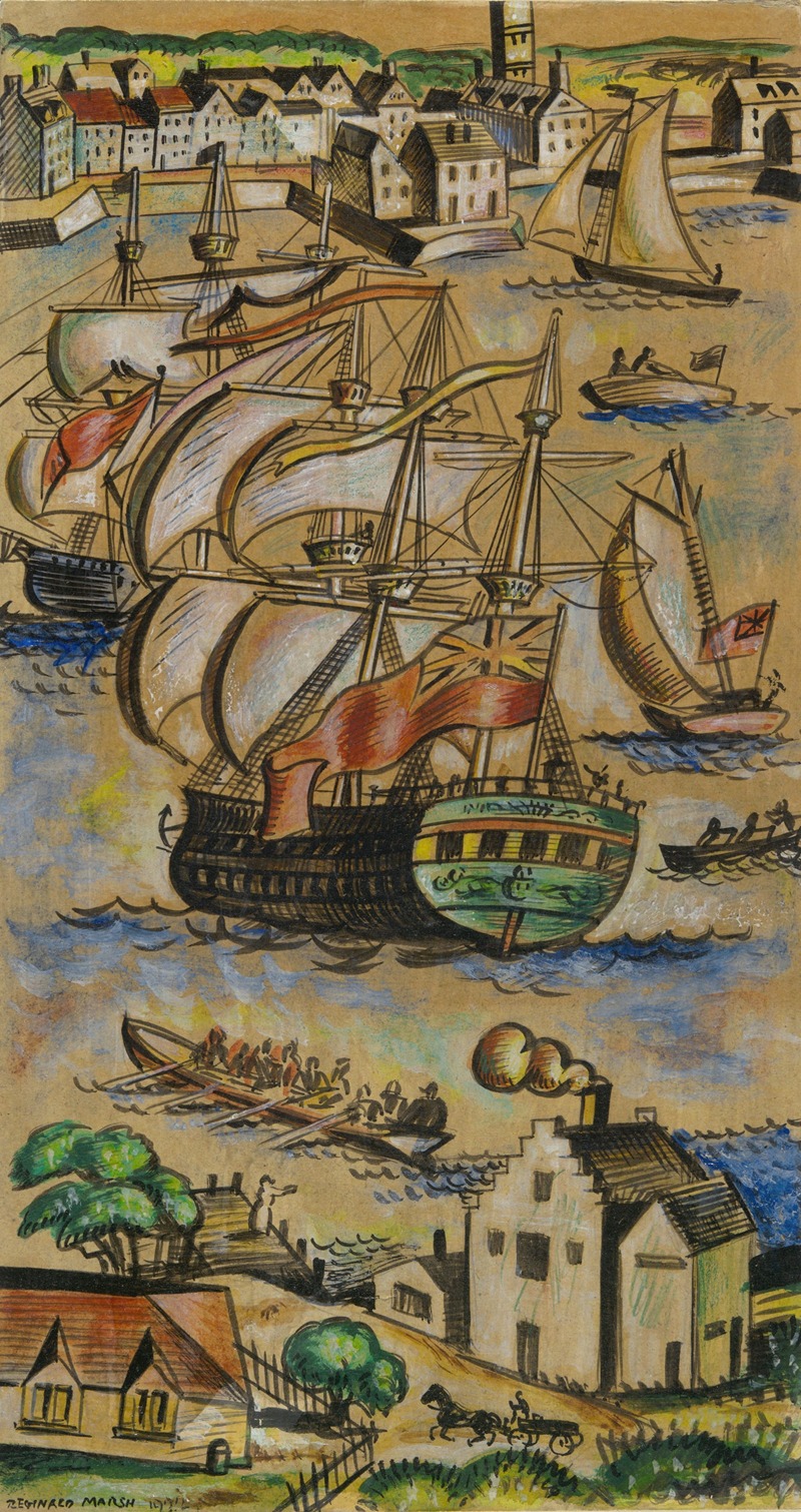 New Amsterdam by Reginald Marsh, 1922 — digital art print download