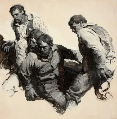 A Man and His Shadow by Edmund Franklin Ward, 1921 — digital art print download