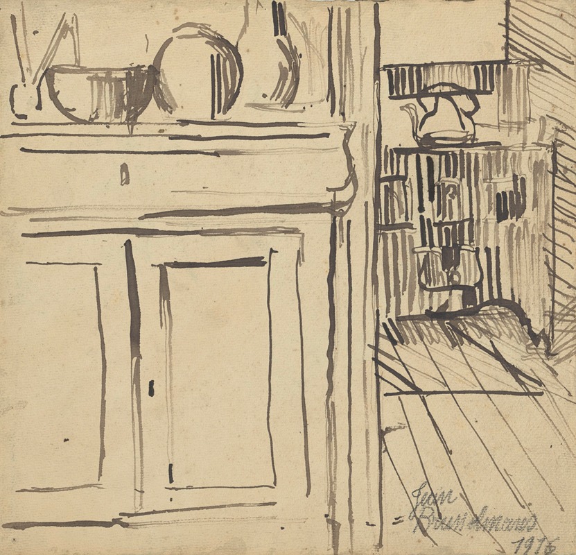 Interior of a house by Жан Бруссельманс, 1916 — digital art print download
