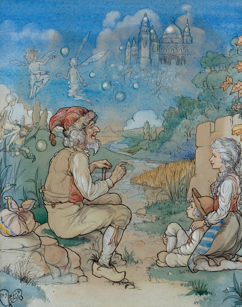 The Danish Story Teller by Harold Gaze, 1923 — digital art print download