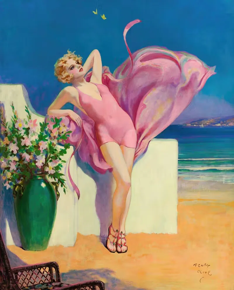 Приморская флирт by Генри Клайв, c. 1925 — digital art print download