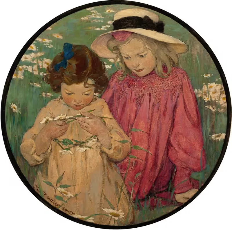 The Daisy Wreath by Jessie Willcox Smith — digital art print download