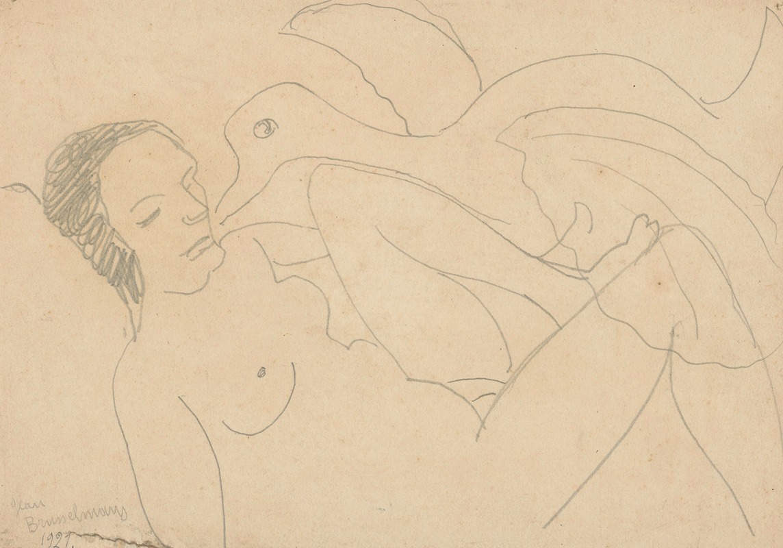 Leda and the swan by Жан Бруссельманс, 1921 — digital art print download