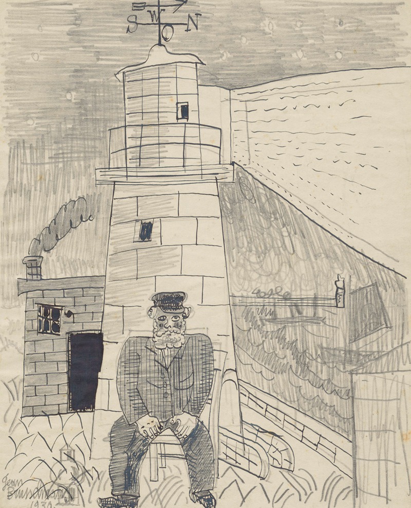 Lighthouse by Jean Brusselmans, 1930 — digital art print download