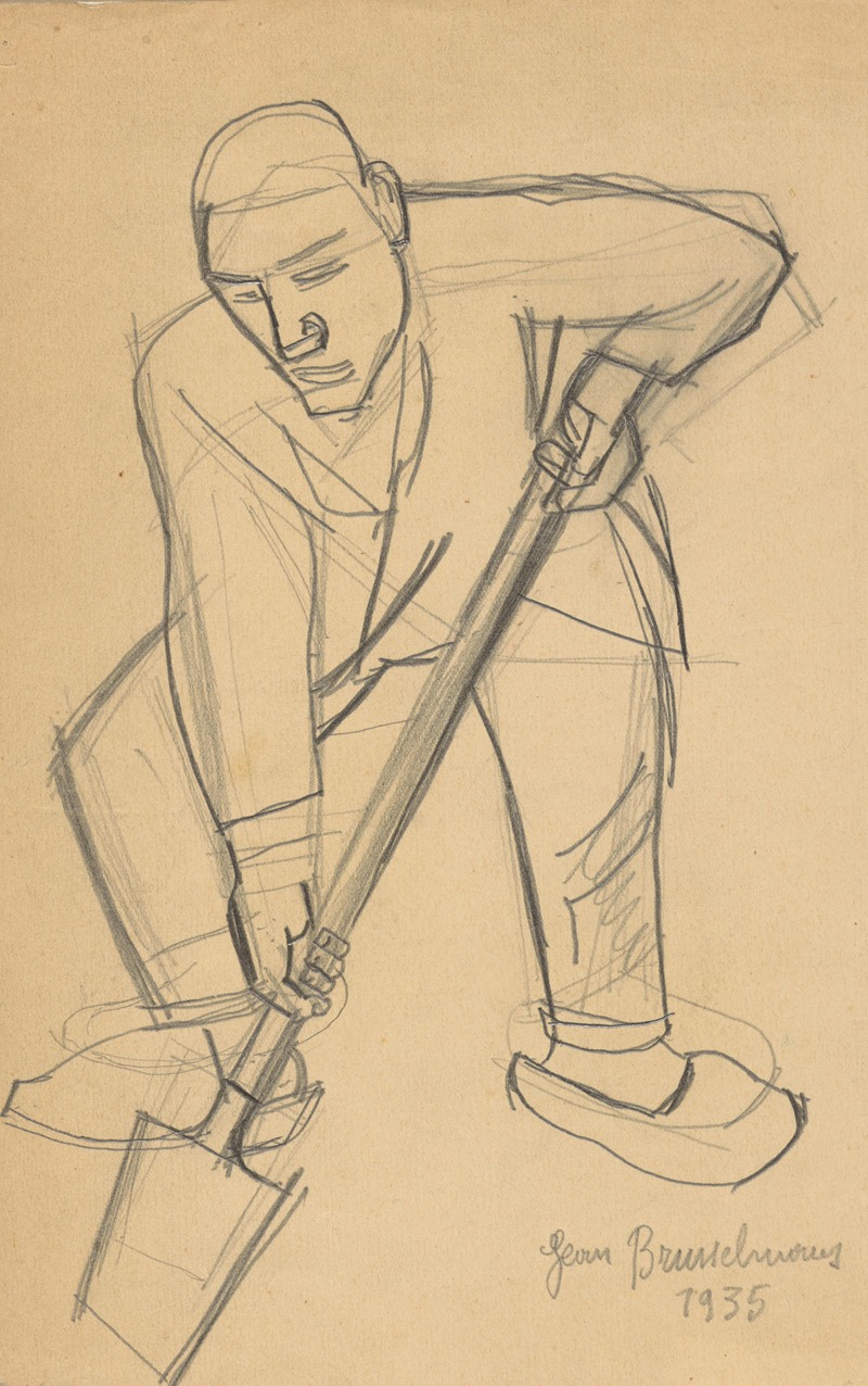 Man digging by Jean Brusselmans, 1935 — digital art print download