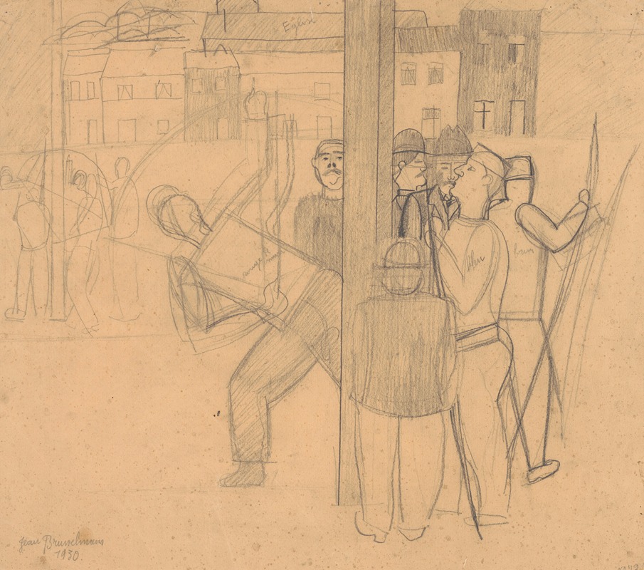 Man with bow by Жан Бруссельманс, 1930 — digital art print download