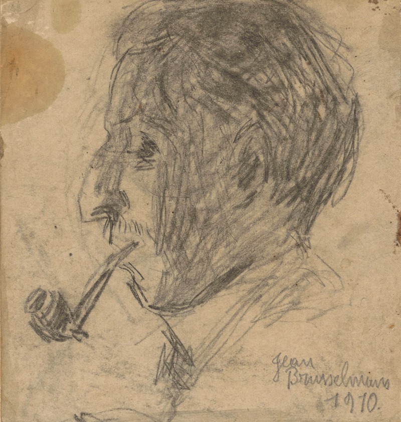 Man with pipe by Жан Бруссельманс, 1910 — digital art print download