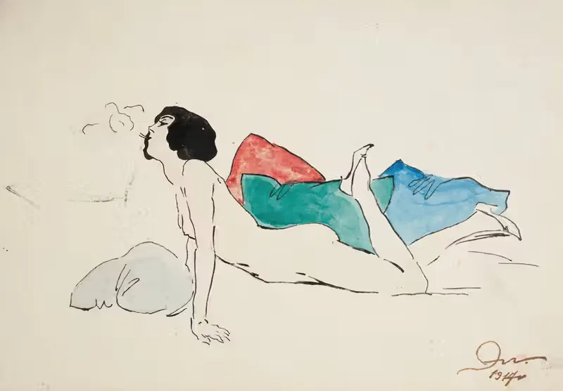 Акт лежащей женщины by Аноним, 1917 — digital art print download