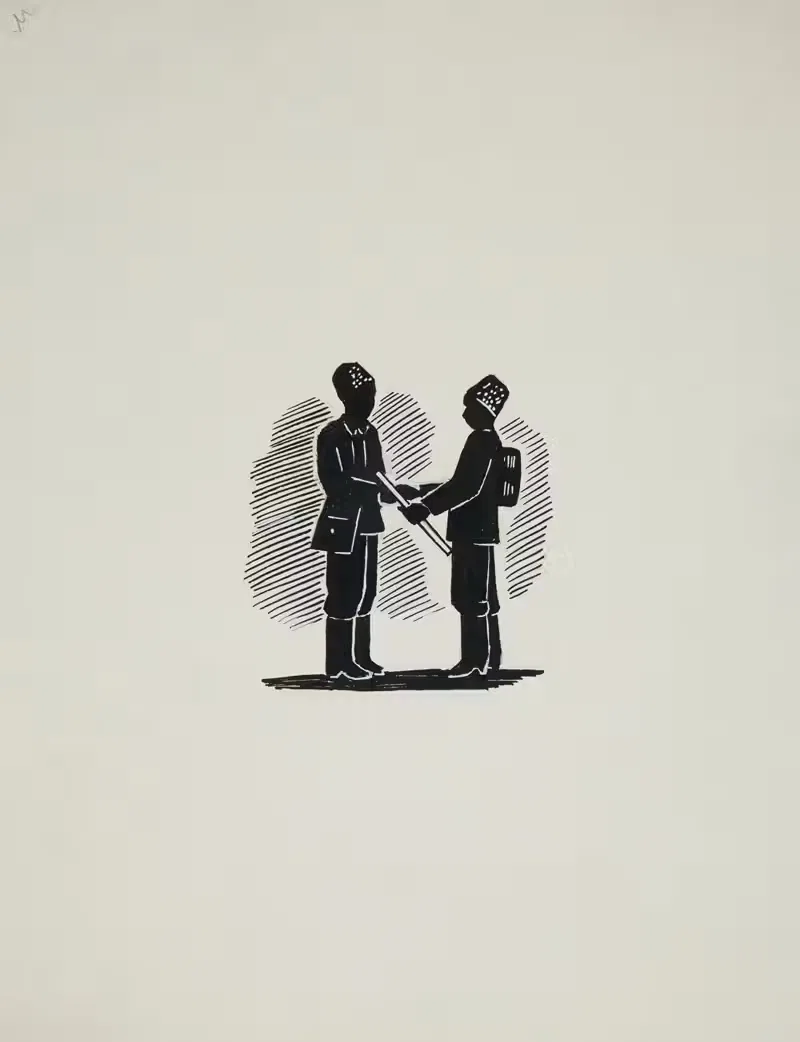 projekt winiety – dwaj żołnierze — Anonymous