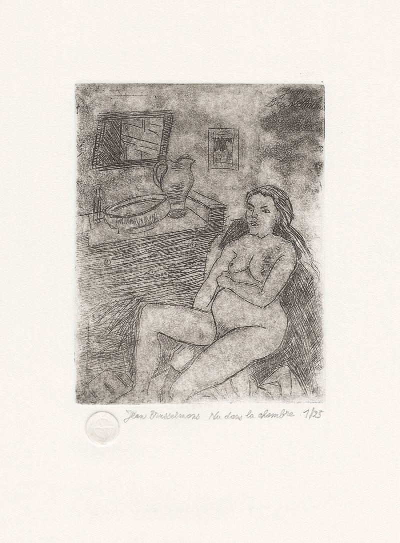 Nude in the bedroom by Жан Бруссельманс — digital art print download