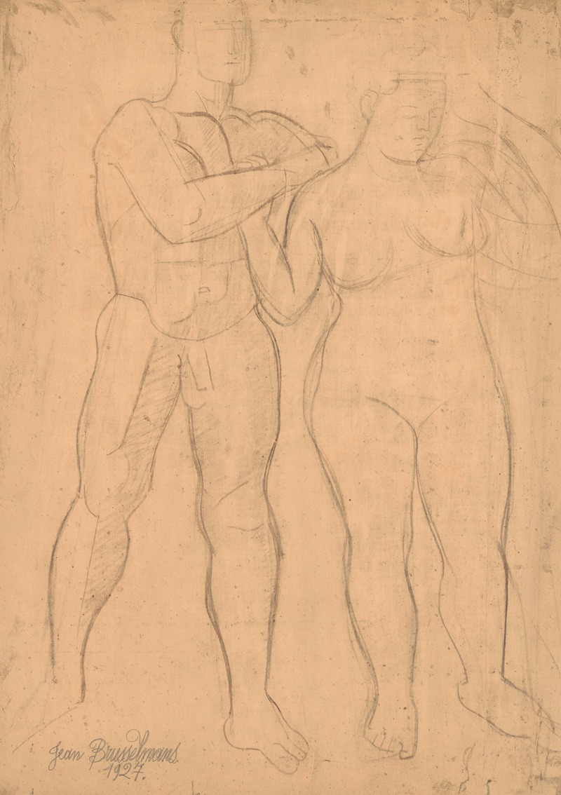 Nude man and woman — Jean Brusselmans