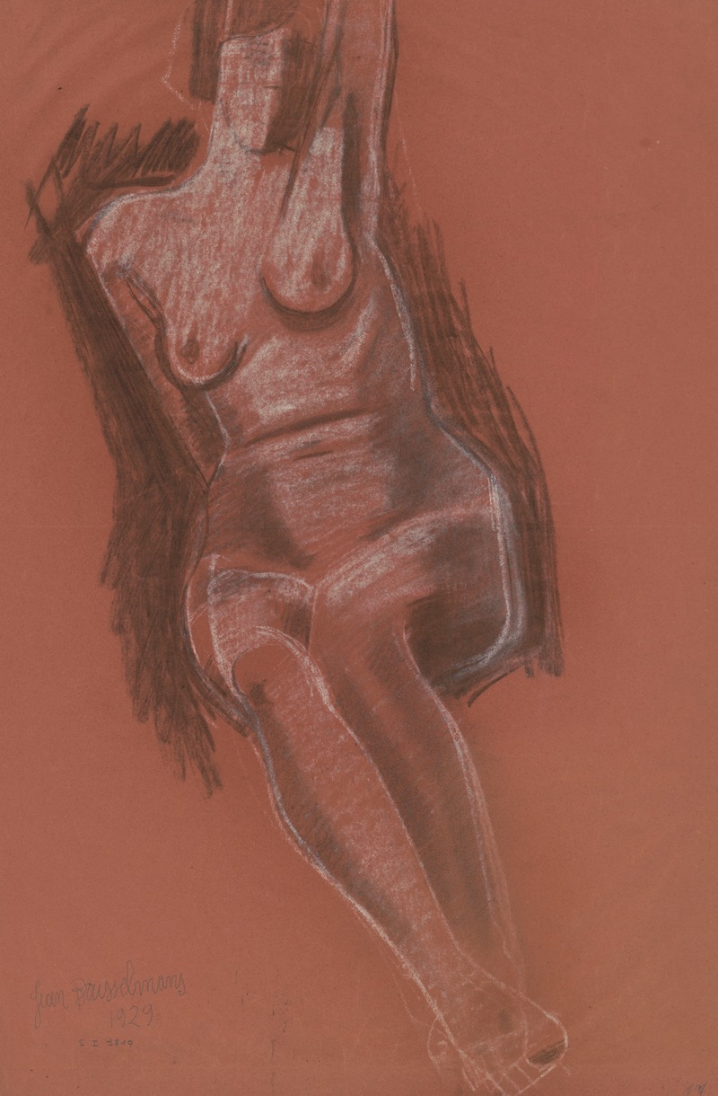 Nude woman seated, front view — Жан Бруссельманс