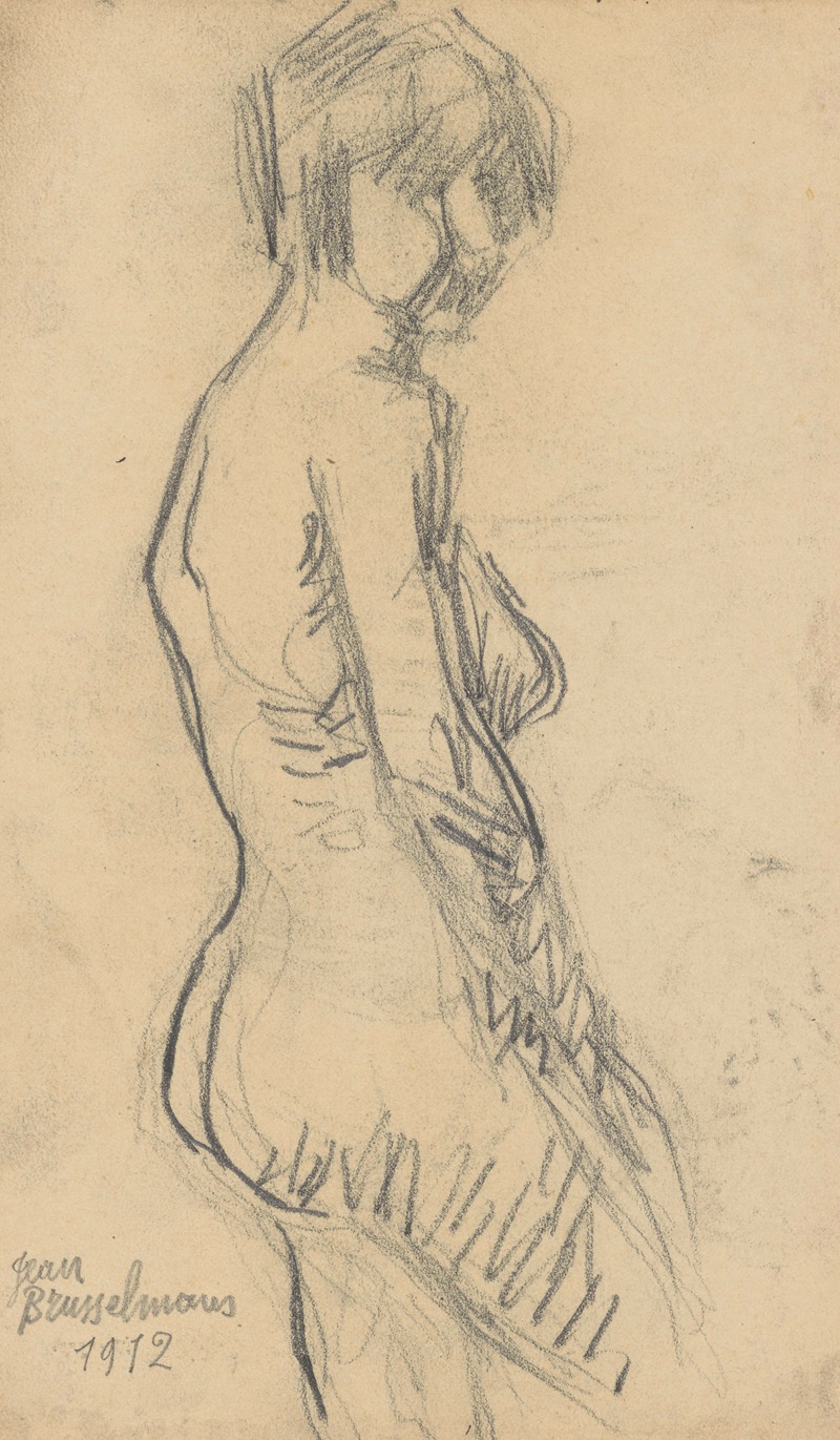 Nude woman standing by Жан Бруссельманс, 1912 — digital art print download