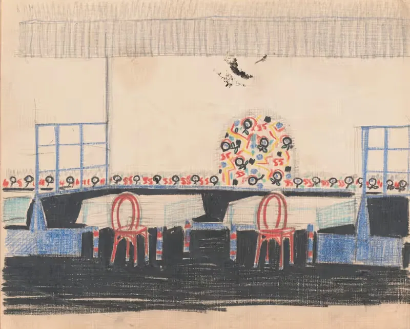 Исследования внутренней перспективы для ресторана by Винольд Рейс, 1910 — digital art print download