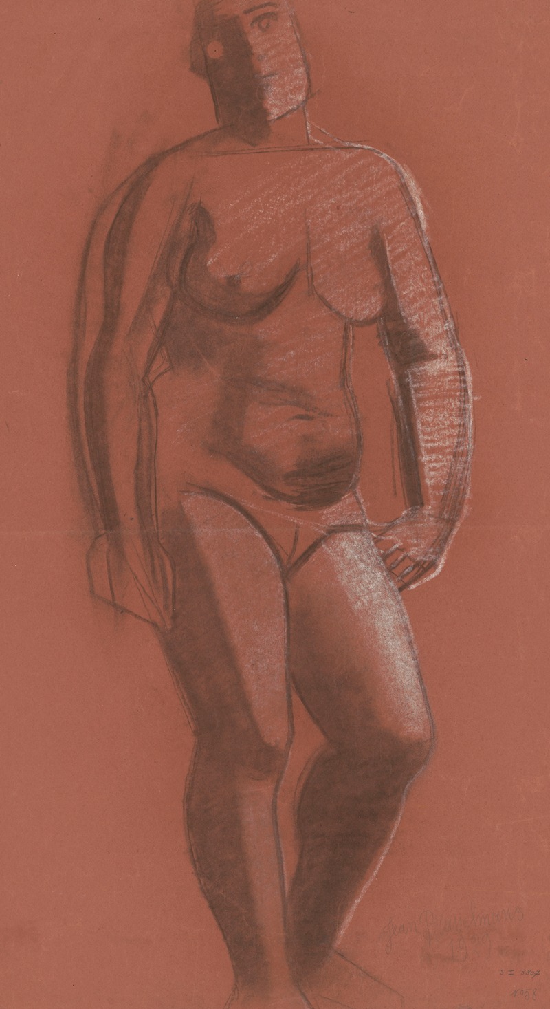 Nude woman standing by Жан Бруссельманс, 1929 — digital art print download