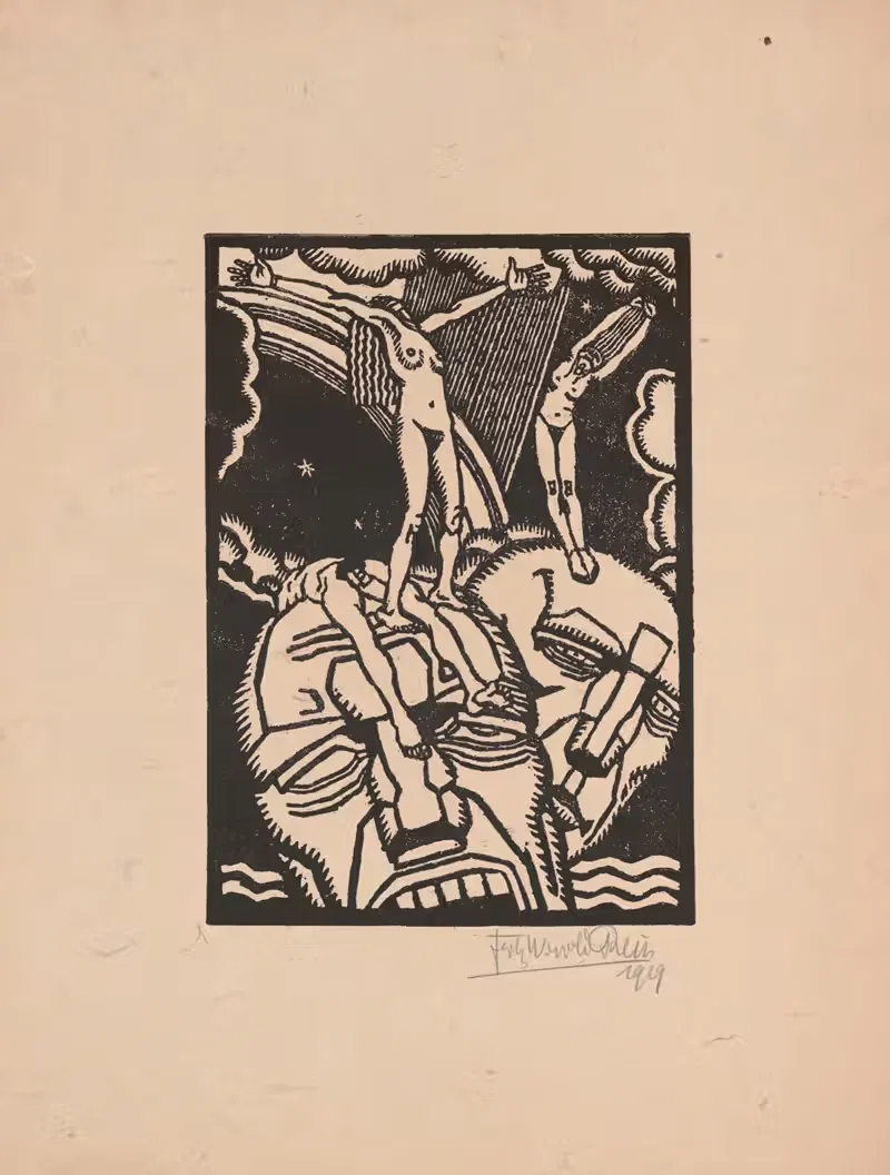 Без названия, деревянная гравюра by Винольд Рейс, 1919 — digital art print download