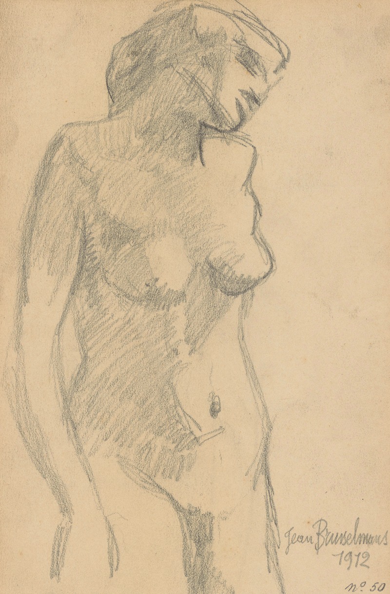 Nude woman by Жан Бруссельманс, 1912 — digital art print download