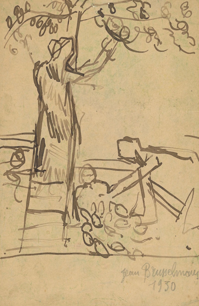 Person picking fruit by Жан Бруссельманс, 1930 — digital art print download